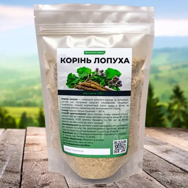 Корень лопуха измельчённый, 140г